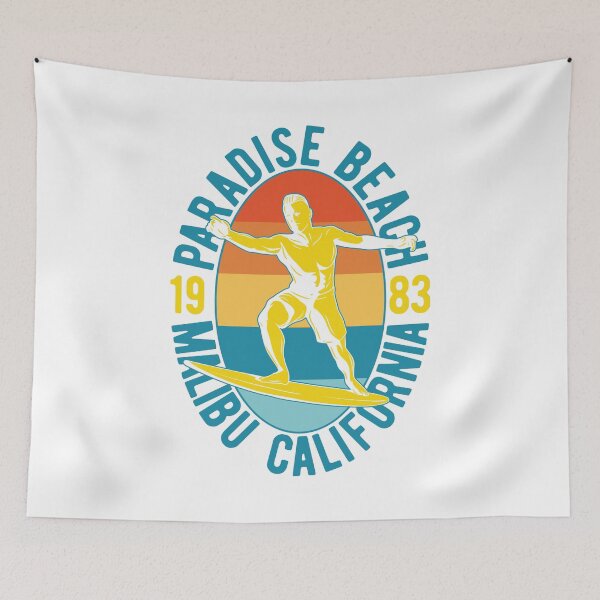 Item preview, paradise beach malibu california t-shirt, Malibu CA Vintage 70s Retro Throwback Design T-Shirt designed and sold by Luckydoe1.