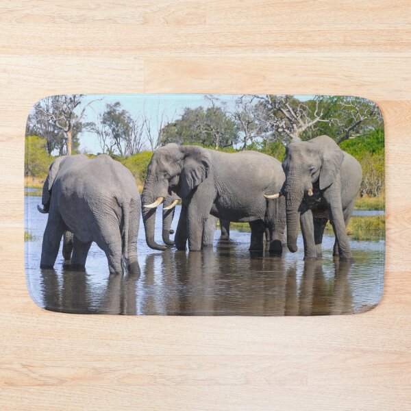 Item preview, Three Elephants Wading in Botswana designed and sold by SafariByMarisa.