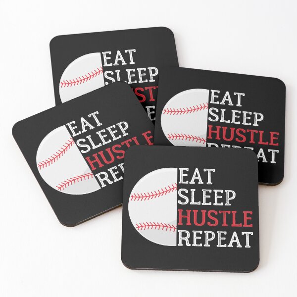 Item preview, Eat Sleep Hustle Repeat, Eat Sleep Baseball Repeat, Baseball Player Print designed and sold by Auntieck.