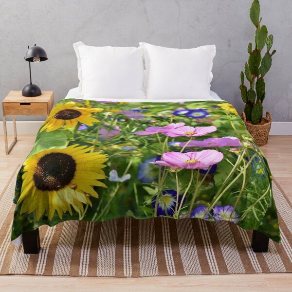 Item preview,  Mixed Summer Pink, Blue Wildflowers and Yellow Sunflower designed and sold by silviaol.