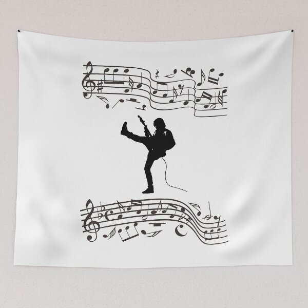 Item preview, Guitar Player And Music Notes designed and sold by MottoDigging.