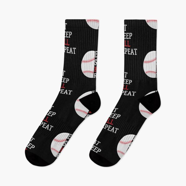 Artikelvorschau, Eat Sleep Ball Repeat, Eat Sleep Baseball Repeat, Baseball Player Print entworfen und verkauft von Auntieck.