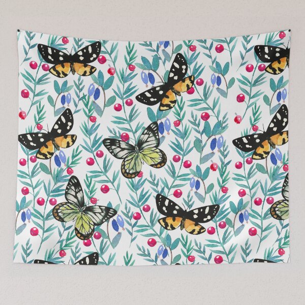 Item preview, Watercolor Butterflies and Wild Berries  designed and sold by silviaol.