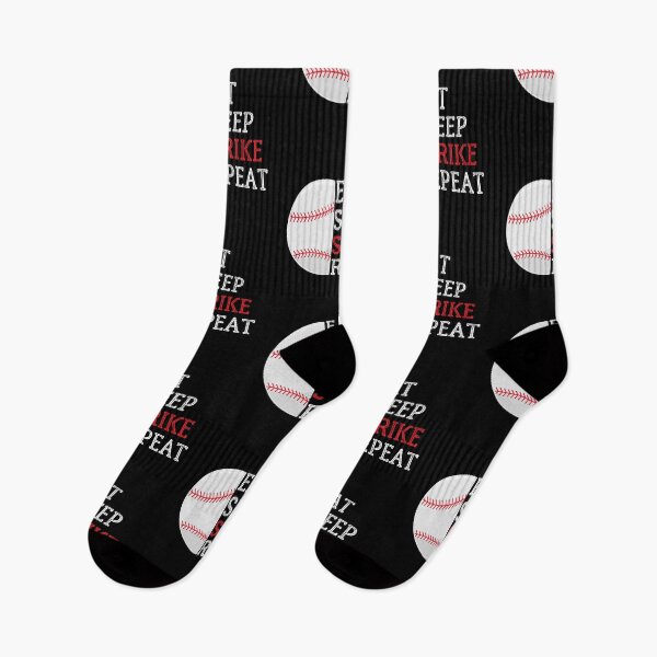 Artikelvorschau, Eat Sleep Strike Repeat, Eat Sleep Baseball Repeat, Baseball Player Print entworfen und verkauft von Auntieck.