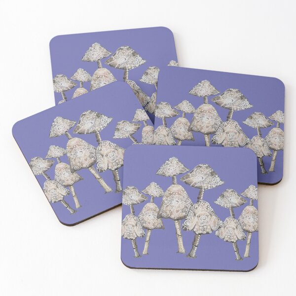 Item preview, Periwinkle Blue Batik Mushrooms  designed and sold by batikandesigns.