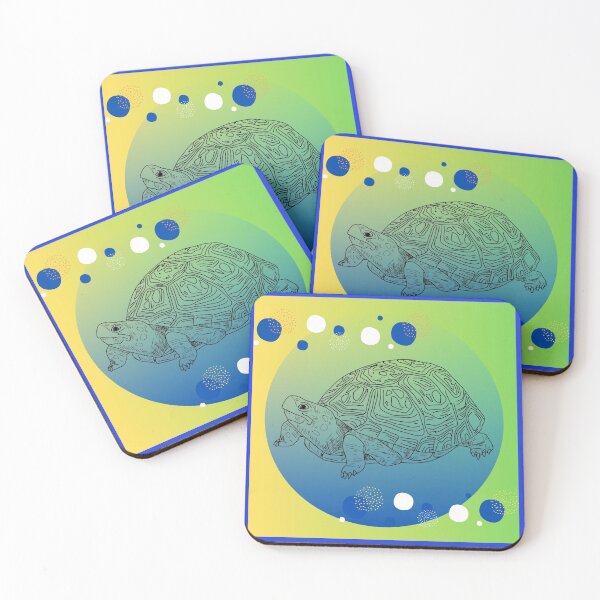 Item preview, Tortoise and Dots in Blue, Yellow and Green designed and sold by courtneyjart.