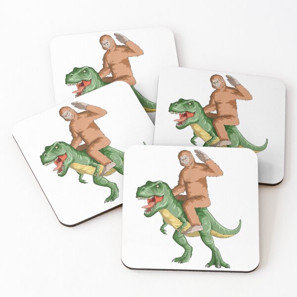 Item preview, Bigfoot Riding Dinosaur Sasquatch T-Rex T-Shirt designed and sold by AnnLomachenko.