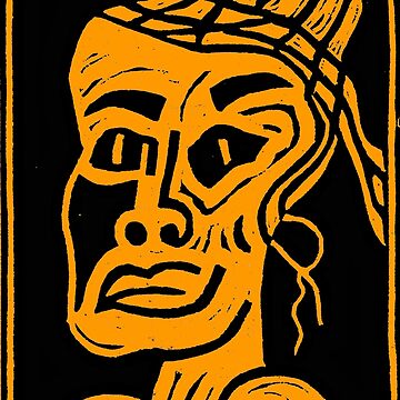 Artwork thumbnail, African Linocut Orange by leonitalee