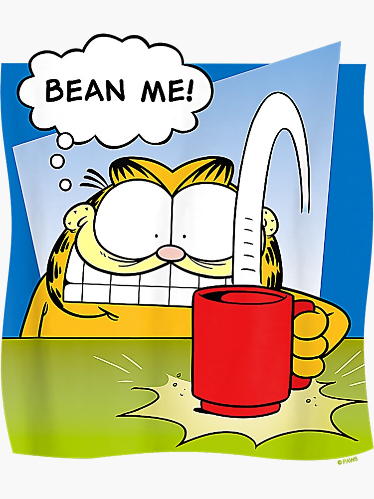 "Garfield Bean Me" Sticker for Sale by Calebven406 Redbubble