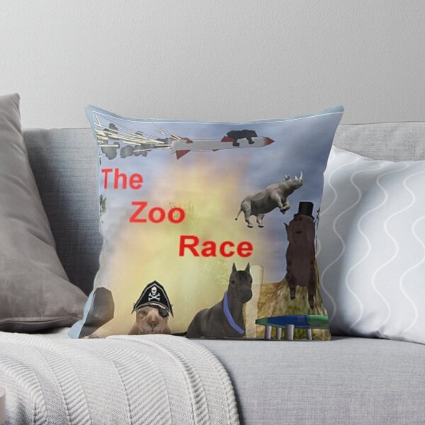 The Zoo Race Rides Throw Pillow