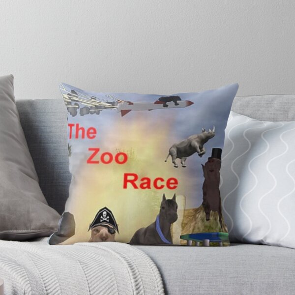 The Zoo Race Rides Throw Pillow