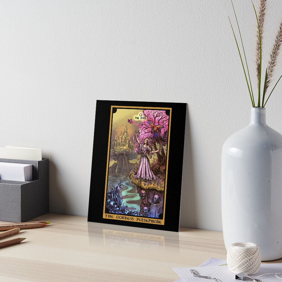"The Goddess Persephone The Fool Tarot Card" Art Board Print by