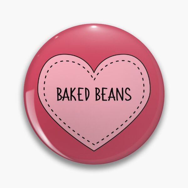 Item preview, Baked Beans Cute Pink Heart Stitches British Food designed and sold by cashewdays.