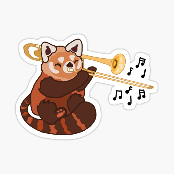 Trombone Red Panda Sticker