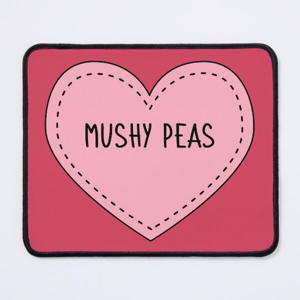 Item preview, Mushy Peas Cute Pink Heart Stitches British Food designed and sold by cashewdays.