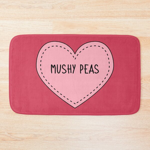 Item preview, Mushy Peas Cute Pink Heart Stitches British Food designed and sold by cashewdays.