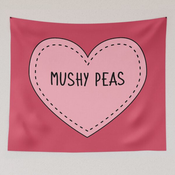 Item preview, Mushy Peas Cute Pink Heart Stitches British Food designed and sold by cashewdays.