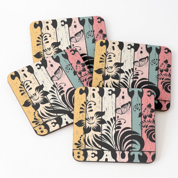 Item preview, "Create Beauty" Vintage Typography Inspiration Text Quote designed and sold by Tatyana Deniz.