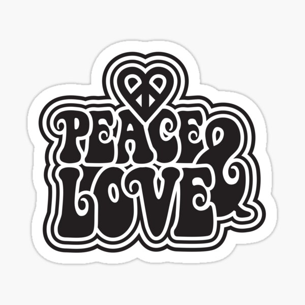 🥇 Vinyles et autocollants femme avec phrase peace and love 🥇