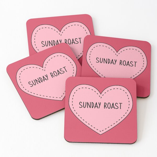 Item preview, Sunday Roast Pink Heart Stitches British Irish Food designed and sold by cashewdays.