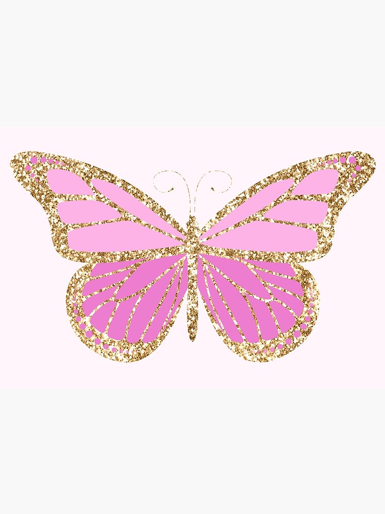 Butterfly Pink Gold Glitter Sparkles Art Board Print for Sale by Simplyy  Unique