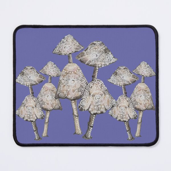 Item preview, Periwinkle Blue Batik Mushrooms  designed and sold by batikandesigns.