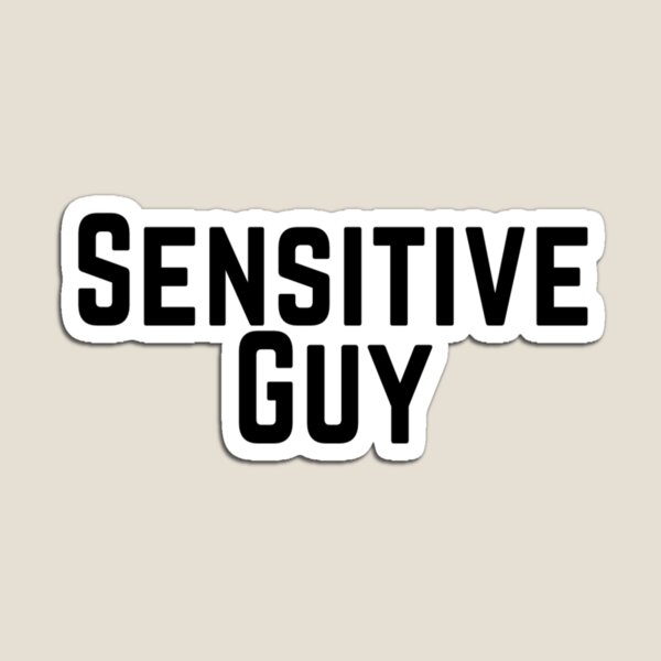 Item preview, Sensitive Guy Tactful Careful Thoughtful Compassionate Understanding Empathetic Feeling Insightful Typographic Slogans Lines Man’s & Woman’s designed and sold by Wanneer T-shirts Praten.
