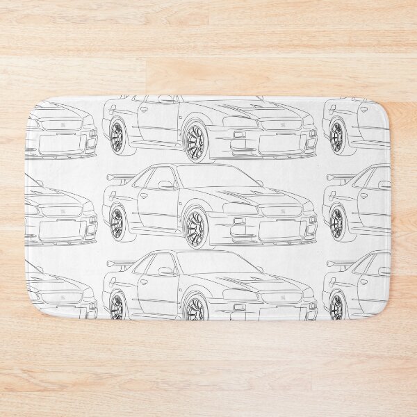 Item preview, Nissan Skyline R34 GTR Drawing Silhouette Car Black JDM  designed and sold by sticker-vault.