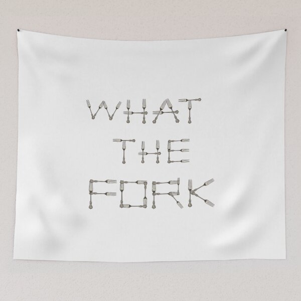 Item preview, WHAT THE FORK design using fork images to create letters  designed and sold by AliCatOriginals.