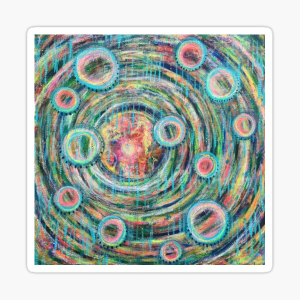 SOURCE ORBS: an original activated painting Sticker