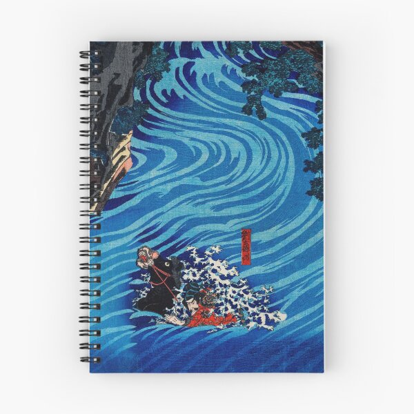 Item preview, The warlord Liu Bei  crossing the Caoqi River on horseback by Utagawa Kuniyoshi  designed and sold by InHerits.