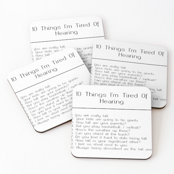 Item preview, Ten Things I am Sick of Hearing - Tall Quote for Tall People designed and sold by sticker-vault.