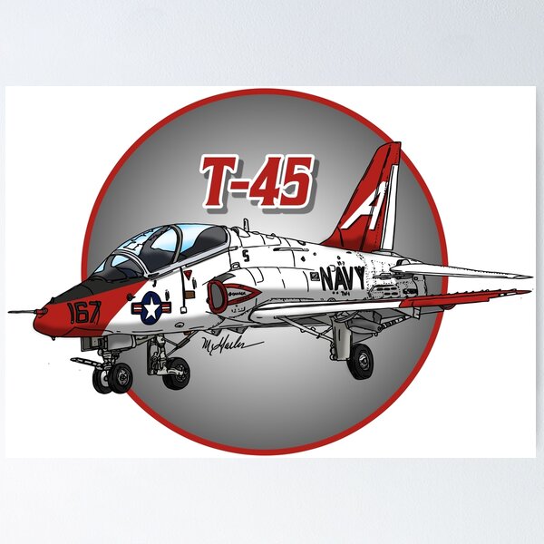 T-45A Goshawk Acrylic Print. This is a premium poster with the Tell Me How description good of military flight .