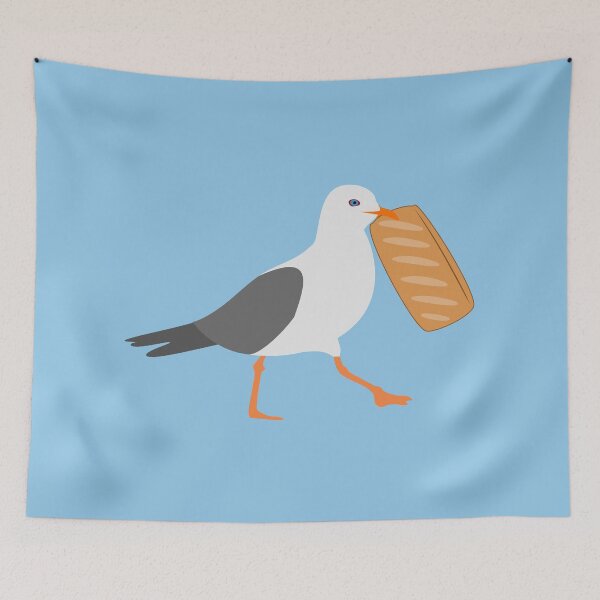 Item preview, Seagull Stealing Sausage Roll British Food Funny designed and sold by cashewdays.