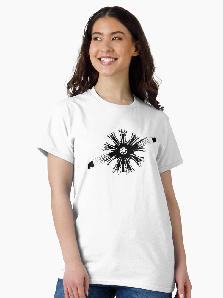 Thumbnail 2 of 7, Classic T-Shirt, Radial Aircraft Engine designed and sold by cranha.