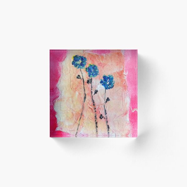 Dancing Flowers Acrylic Block
