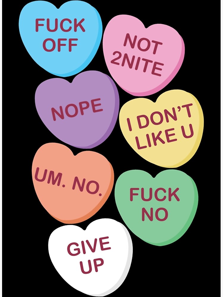 "Valentine's Day Candy Hearts " Poster for Sale by StephanJakob Redbubble