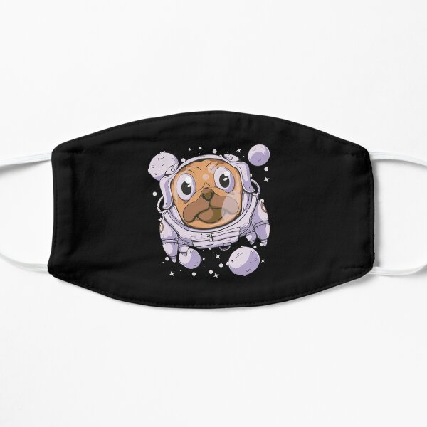 Pug dog astronaut Flat Mask