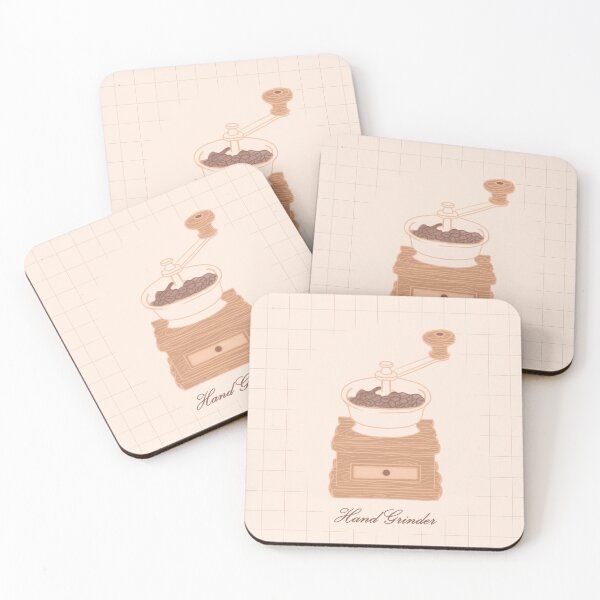 Item preview, Minimal Manual Coffee Bean Grinder Illustration with Grid Background  designed and sold by citrusapple.