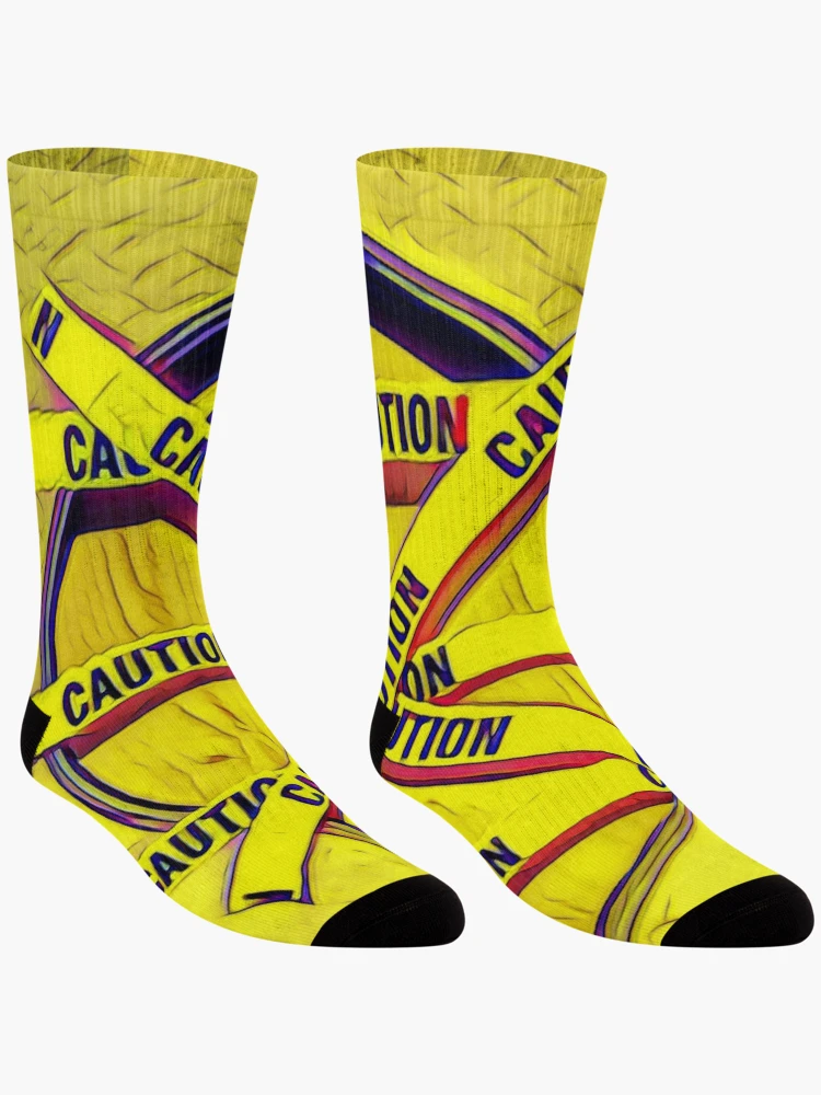 Thumbnail 3 of 5, Socks, Caution designed and sold by RandaRubyRed.