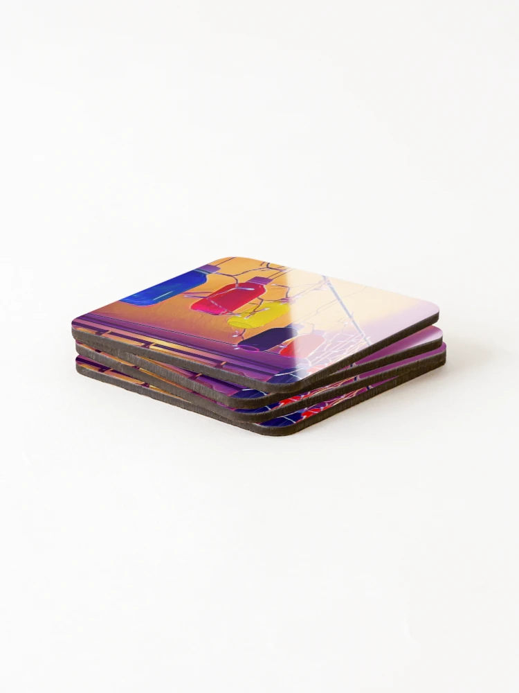 Thumbnail 4 of 5, Coasters (Set of 4), Hanging Bottles designed and sold by RandaRubyRed.