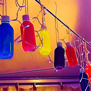 Artwork thumbnail, Hanging Bottles by RandaRubyRed