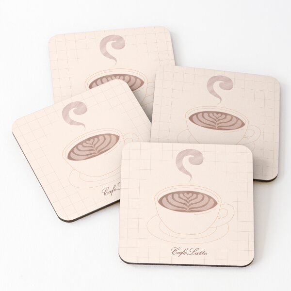 Item preview, Minimal Cafe Latte Illustration with Grid Background  designed and sold by citrusapple.