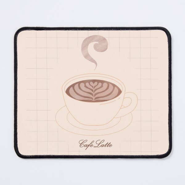 Item preview, Minimal Cafe Latte Illustration with Grid Background designed and sold by citrusapple.