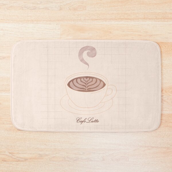 Item preview, Minimal Cafe Latte Illustration with Grid Background  designed and sold by citrusapple.
