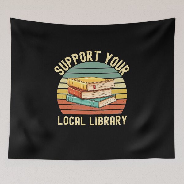 Item preview, Support Your Local Library Vintage Style (Book Lover Gifts) designed and sold by i-longmanshop.