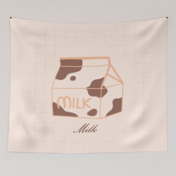 Item preview, Minimal Milk Carton Illustration with Grid Background  designed and sold by citrusapple.