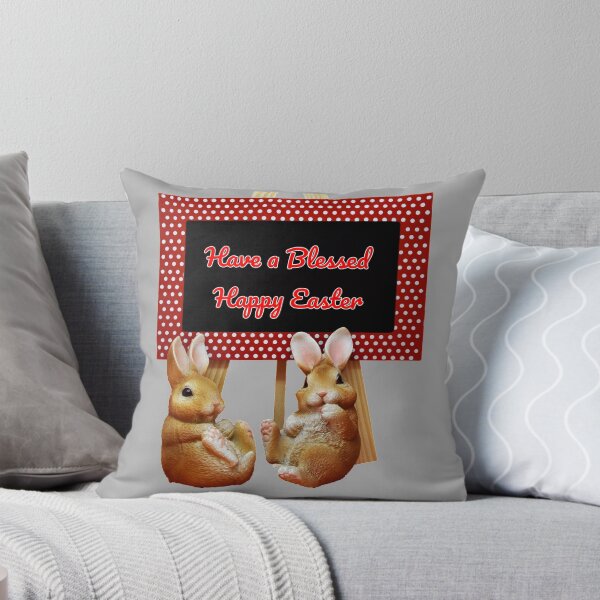 Item preview, Have a Blessed Happy Easter with a Board and a Cute 2 Bunny's  designed and sold by Spasija.