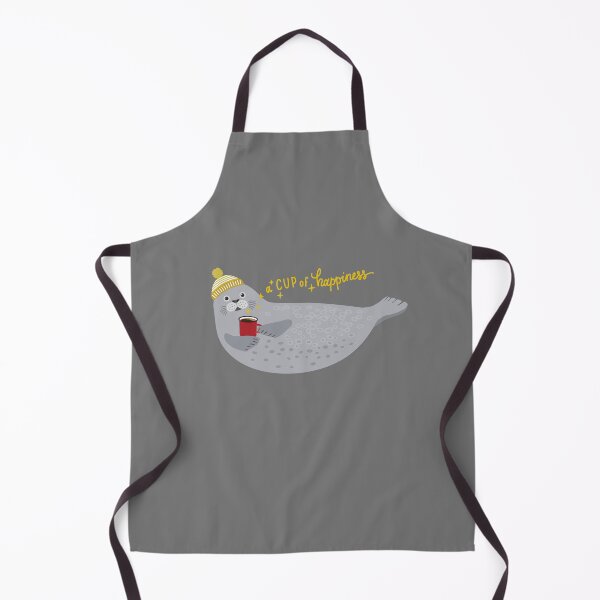 Item preview, Cute seal and lettering a cup of happiness designed and sold by Darina Gulbina.