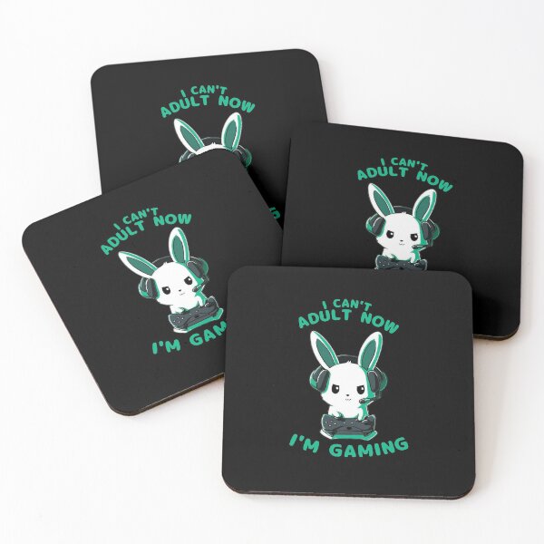 Item preview, I Can't Adult Now I'm Gaming Cute kawaii bunny designed and sold by art-and-sticker.